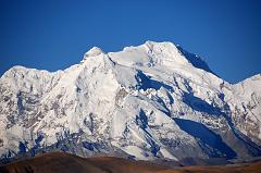 
Shishapangma (8012m) is the star mountain visible from the Tong La (5143m) between Nyalam and Tingri. Pungpa Ri is on the far left and Phola Gangchen is the peak just to left of centre.
